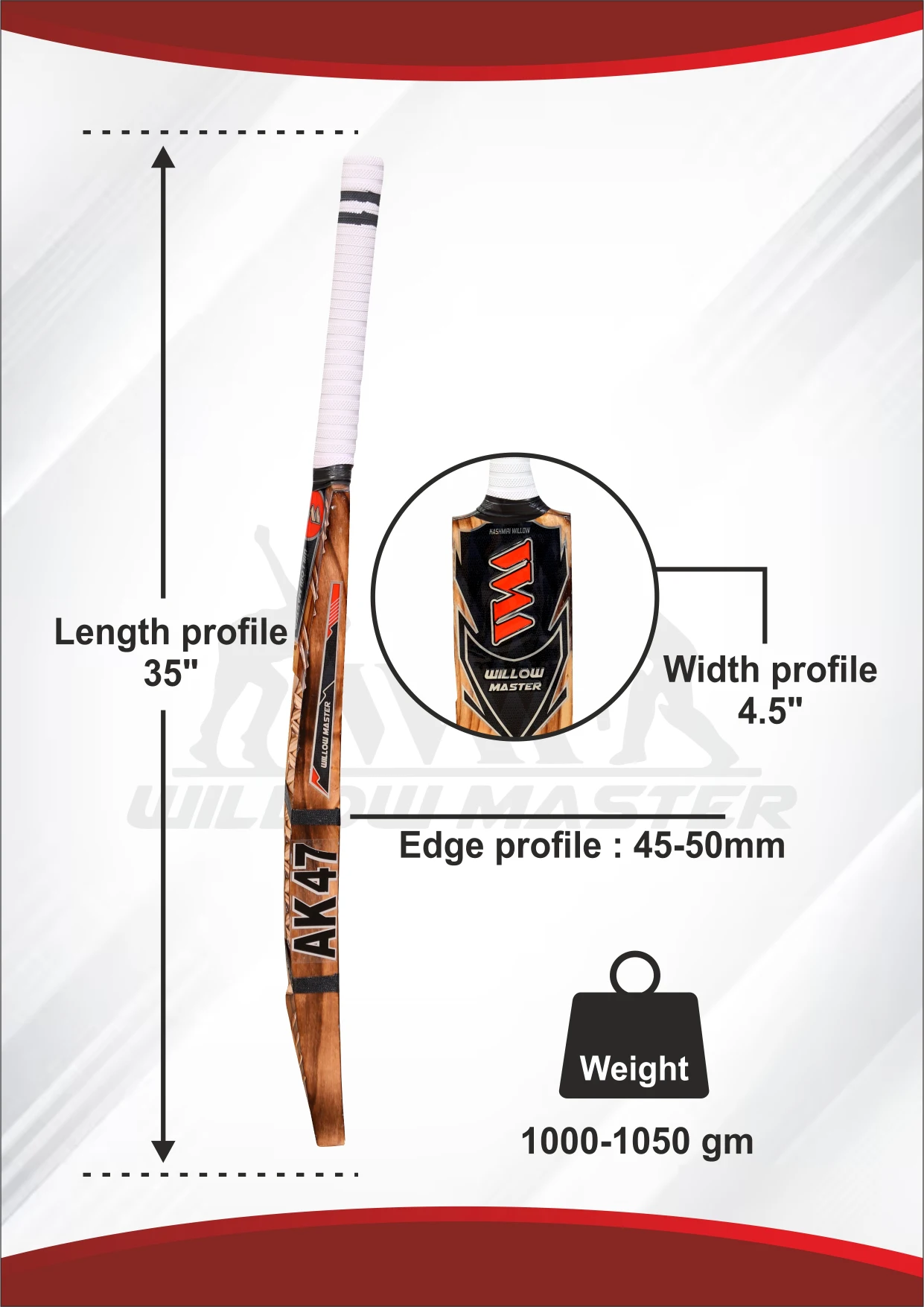 Willow Master Malhar Burn Edition Hard Tennis Kashmir Willow Cricket Bat - Image 5
