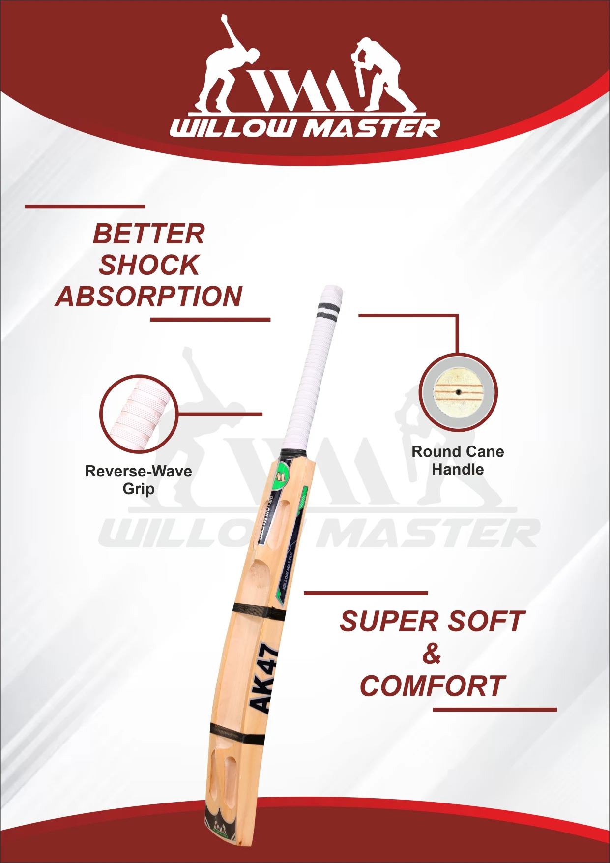 Willow Master Triple Blade 4 Capsule Kashmir Willow Cricket Bat - Image 5