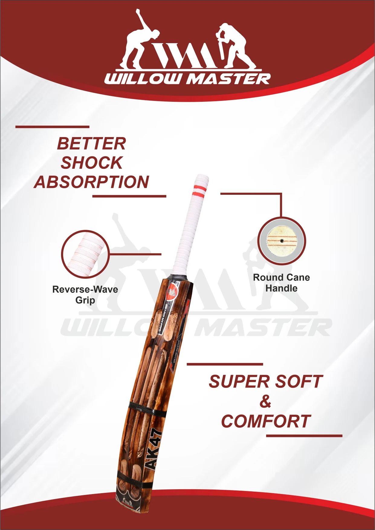 Willow Master Ak47 Triple Blade 4 Capsule Cricket Bat - Image 5