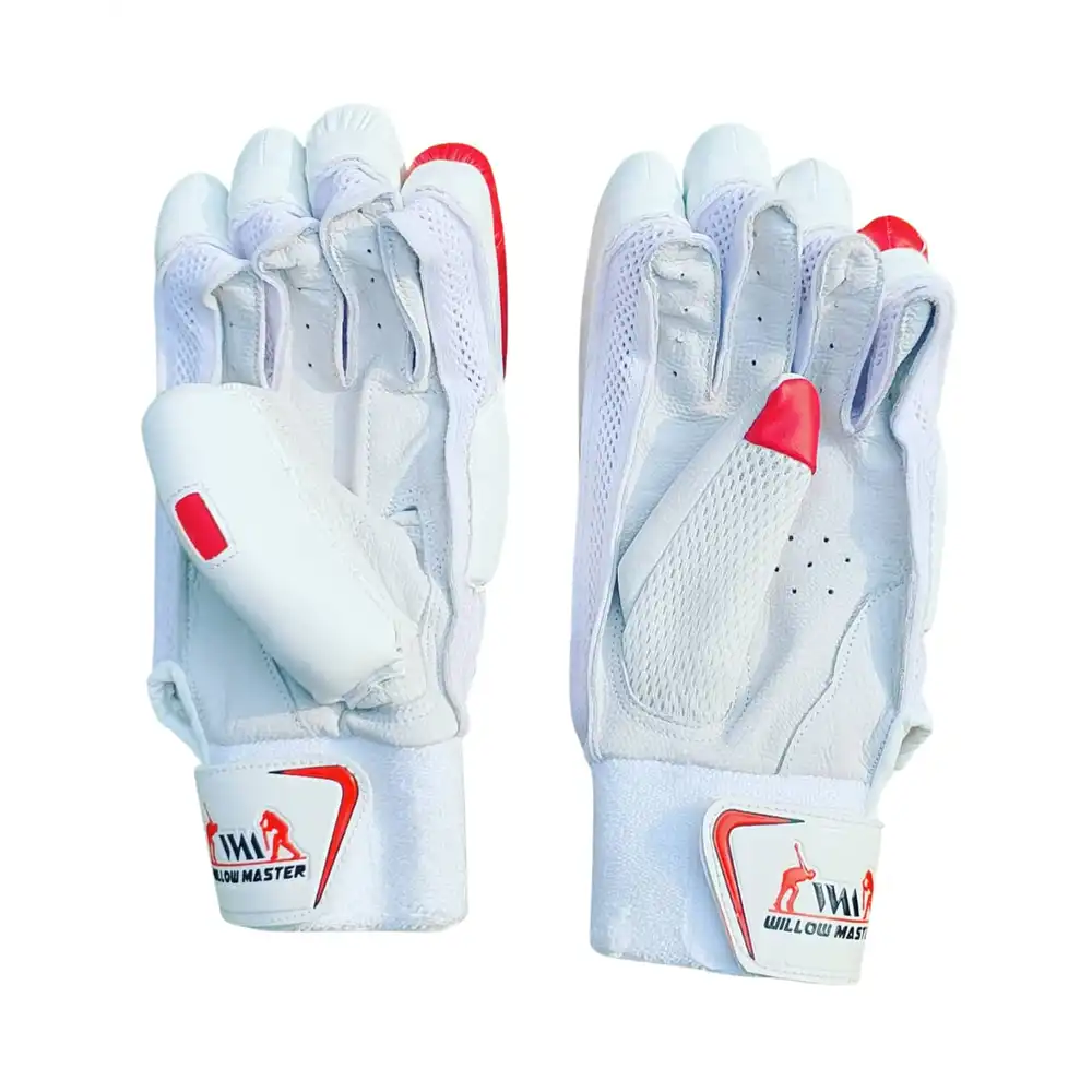Willow Master Red/White PU Leather Batting Glove - Image 2